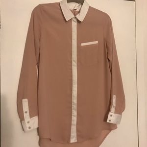 Free People Boyfriend button down blouse blush Sm